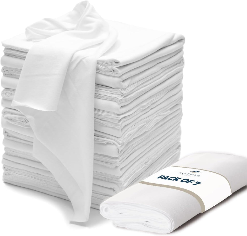 Pack of 7 Valengo Cotton Rags  Soft, Lint-Free & Absorbent  17"x 17"